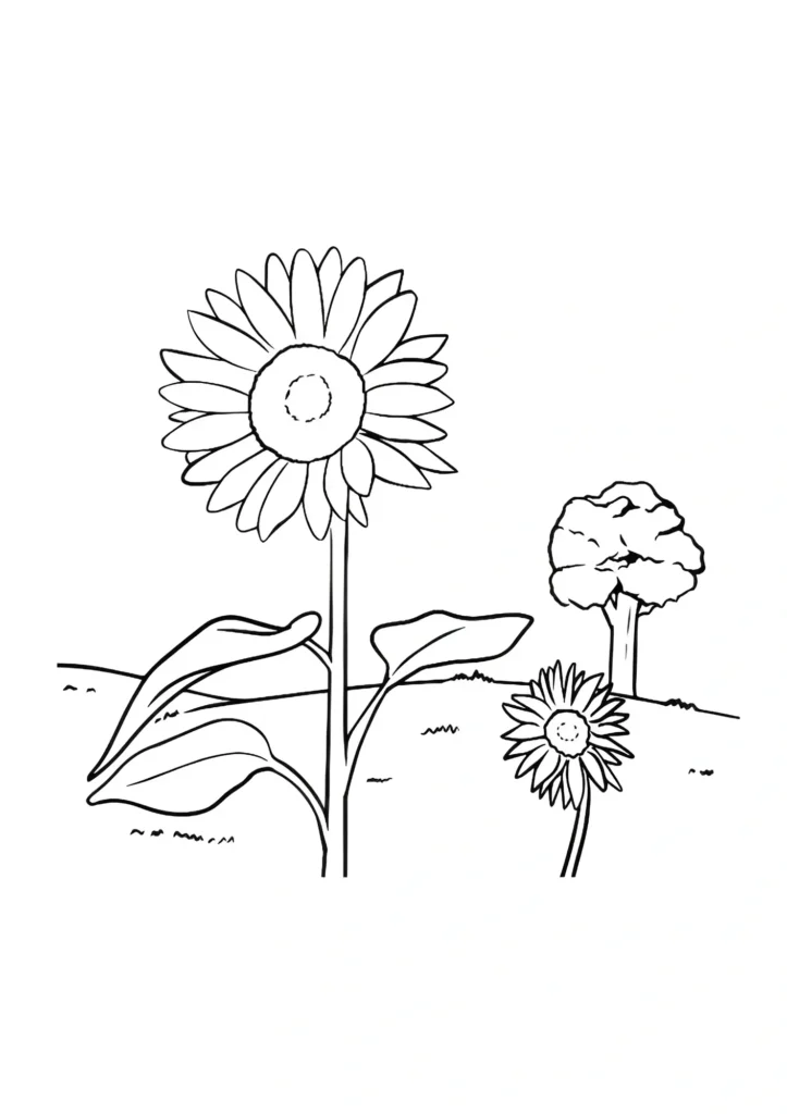  Sunflower Coloring Pages