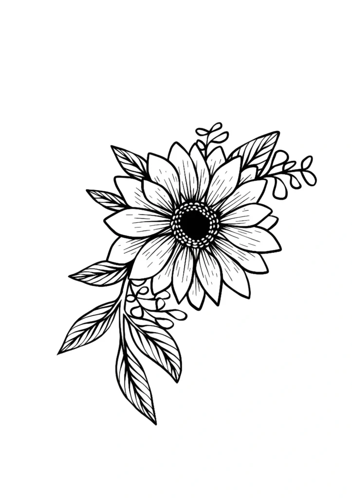  Sunflower Coloring Pages