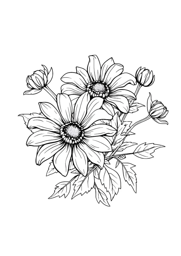  Sunflower Coloring Pages