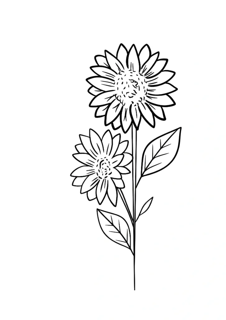  Sunflower Coloring Pages