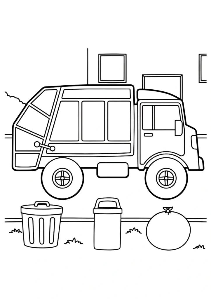 Garbage Truck Coloring Pages