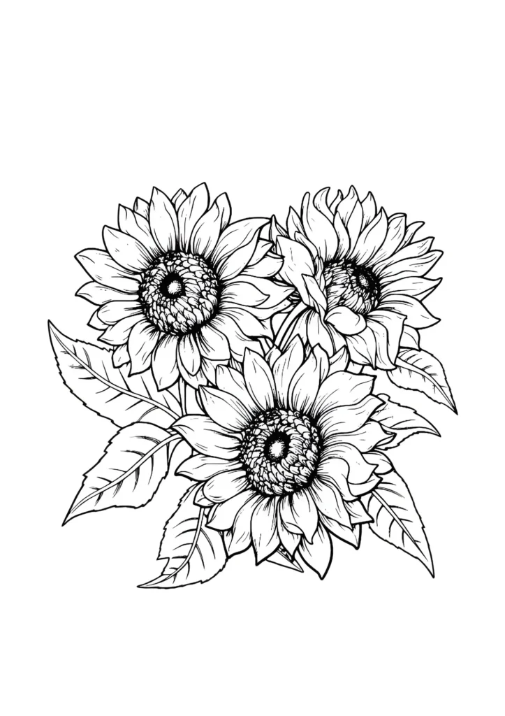  Sunflower Coloring Pages