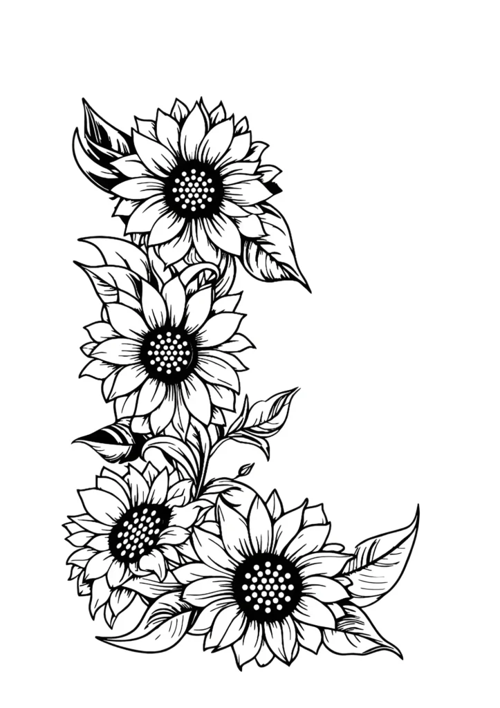  Sunflower Coloring Pages