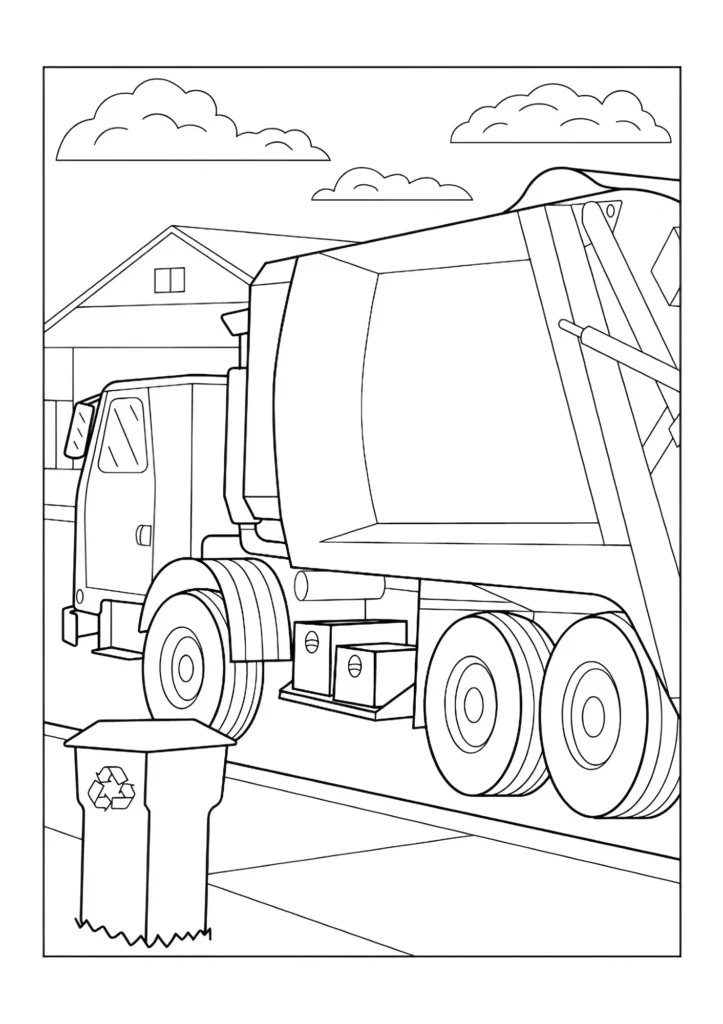 Garbage Truck Coloring Pages