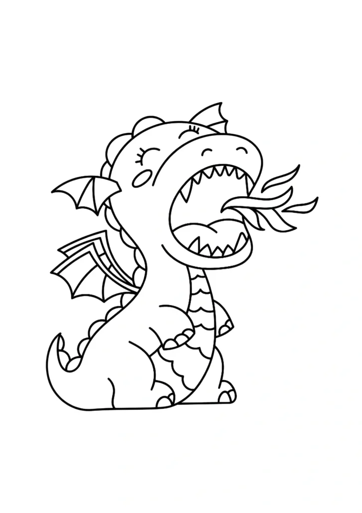 Cute Dragon Coloring Pages 