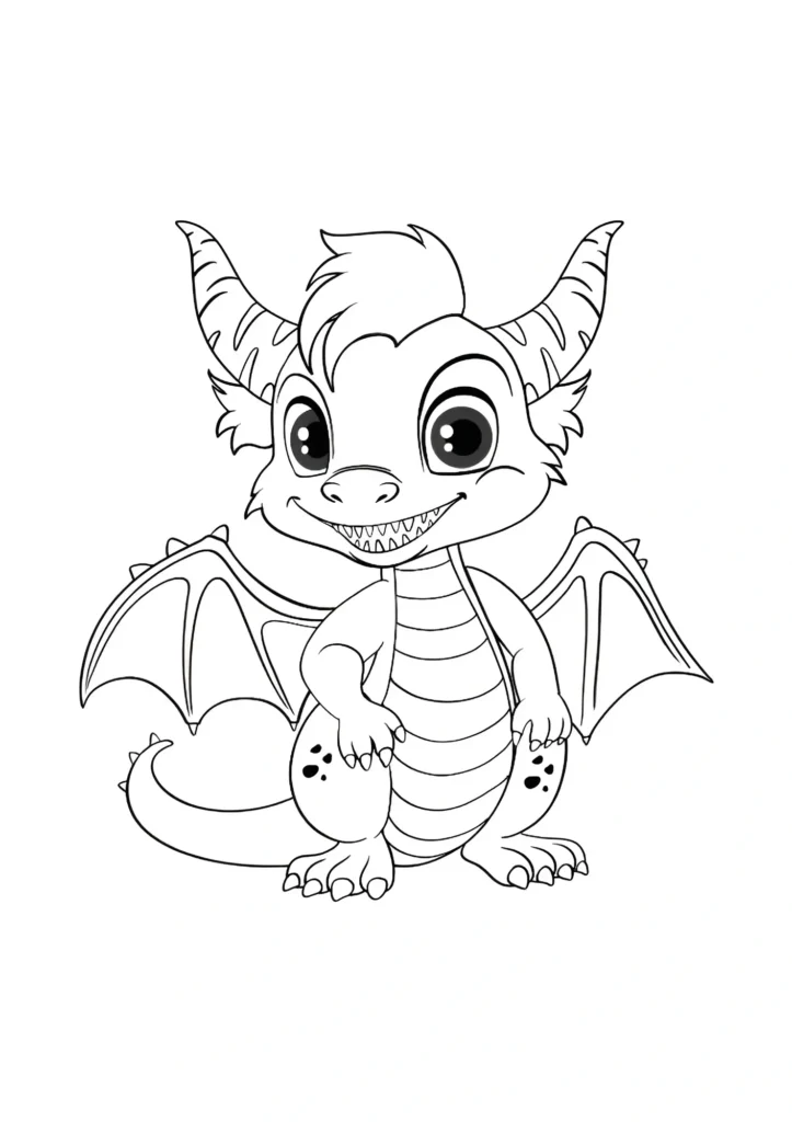 Cute Dragon Coloring Pages 