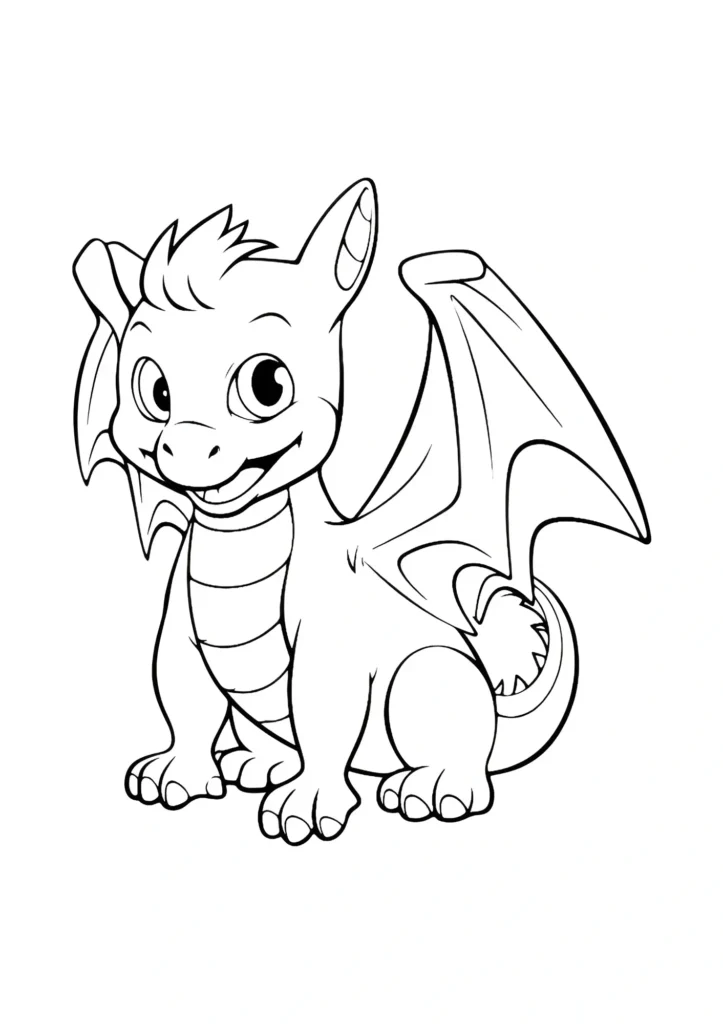 Cute Dragon Coloring Pages 