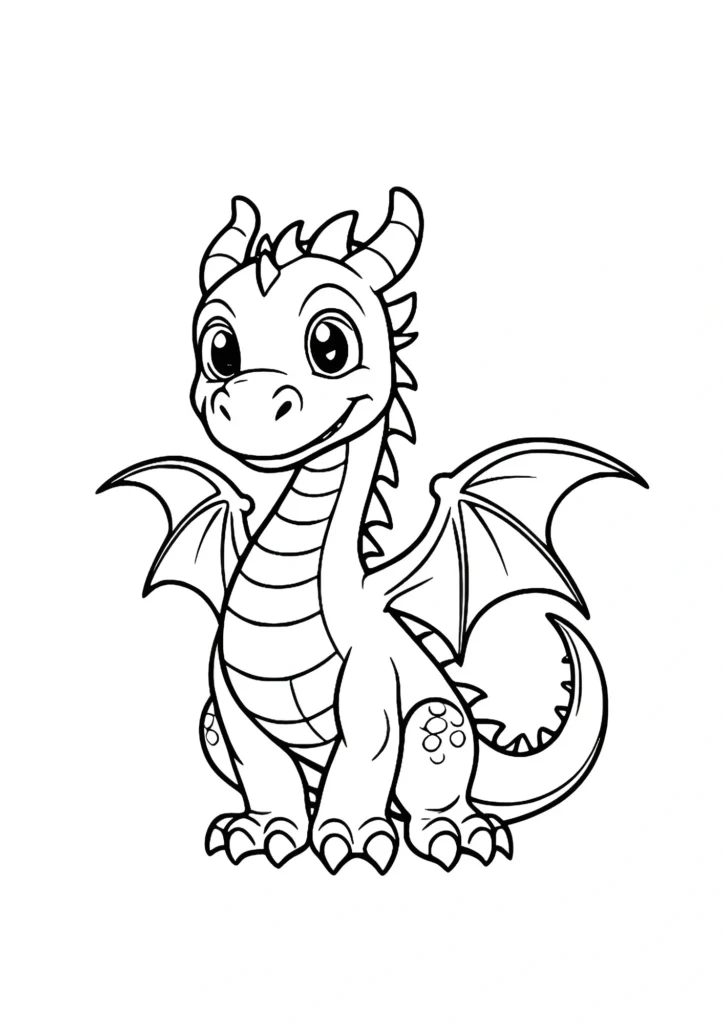 Cute Dragon Coloring Pages 